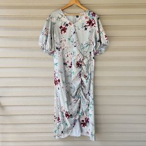 Shein curve satin floral dress